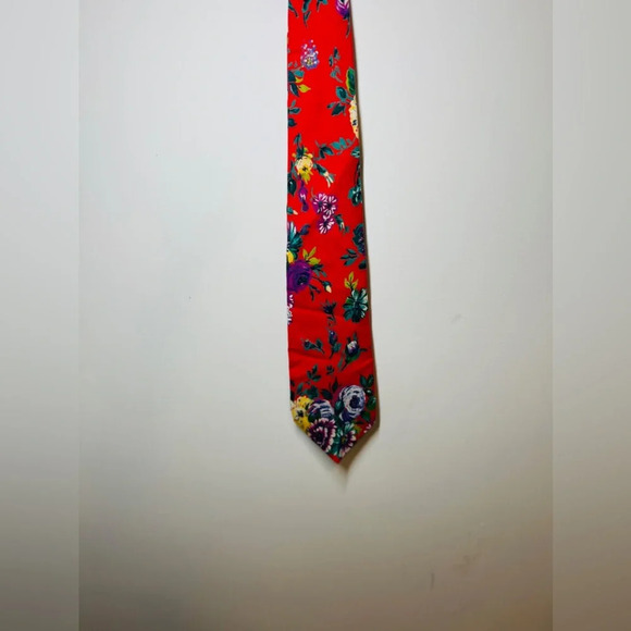 Liz Claiborne Floral Tie  Red Multicolor - Picture 4 of 10